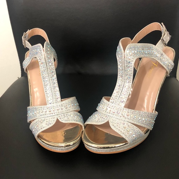 Forever Strappy Rhinestone glitter open toe heel - Picture 5 of 5